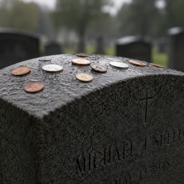 Coins on a headstone — what they mean and why people leave them there