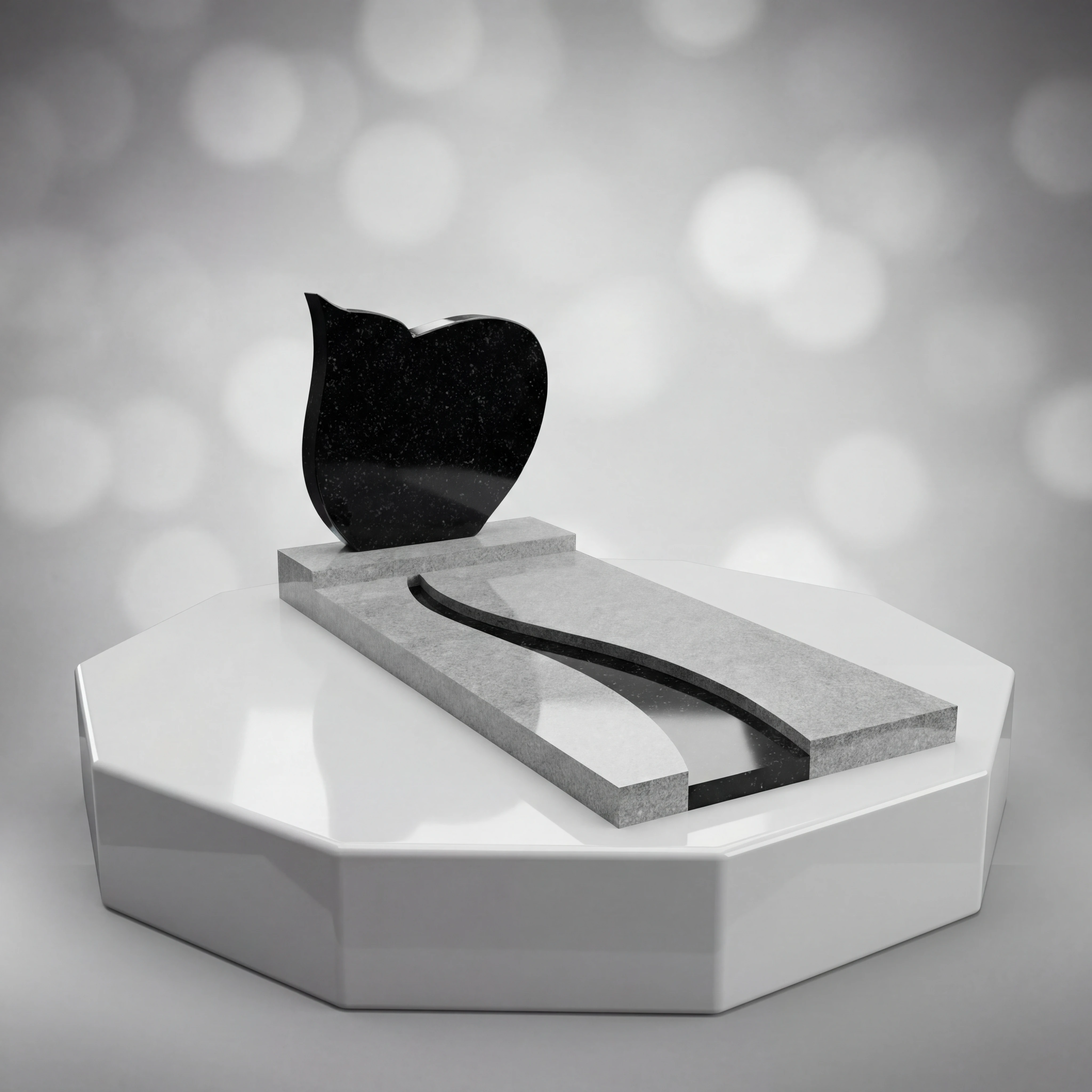 Heart Upright with Ledger & Wave Inlay