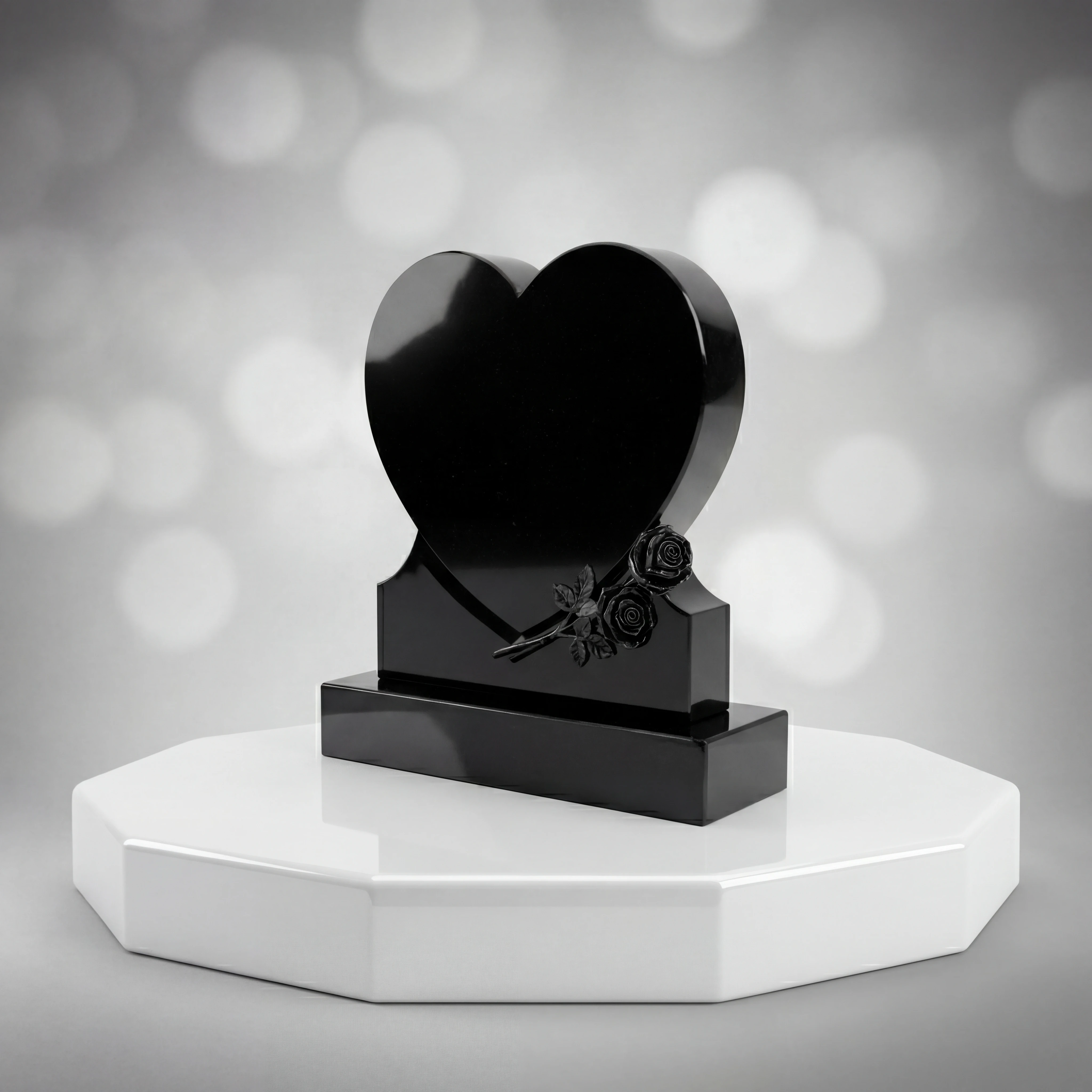 Heart Shape Upright with Rose