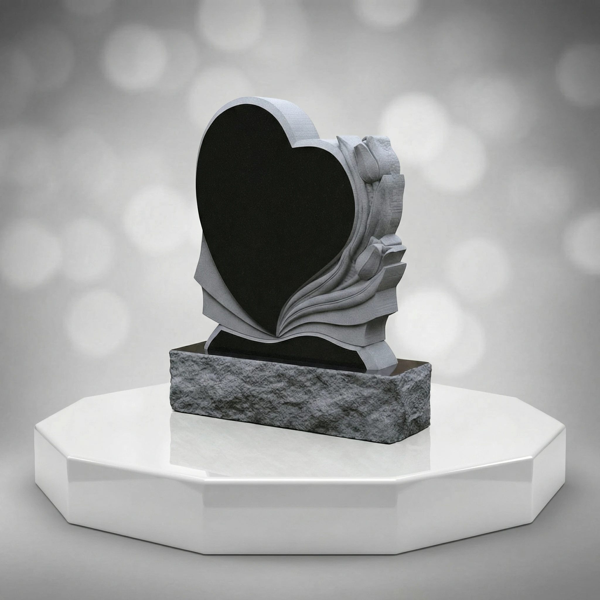 Draped Rose Heart Upright