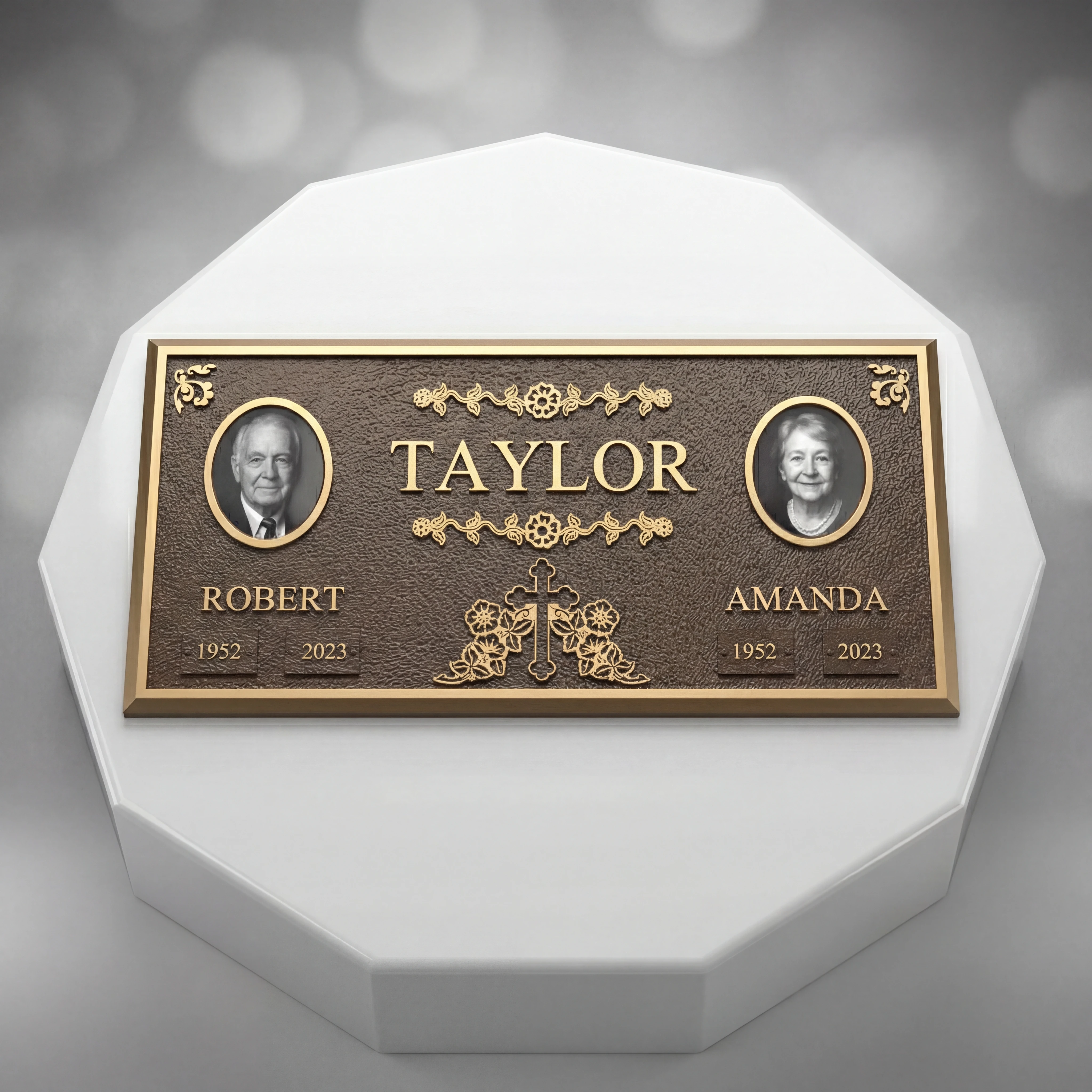 Companion Bronze Plaque with Portraits