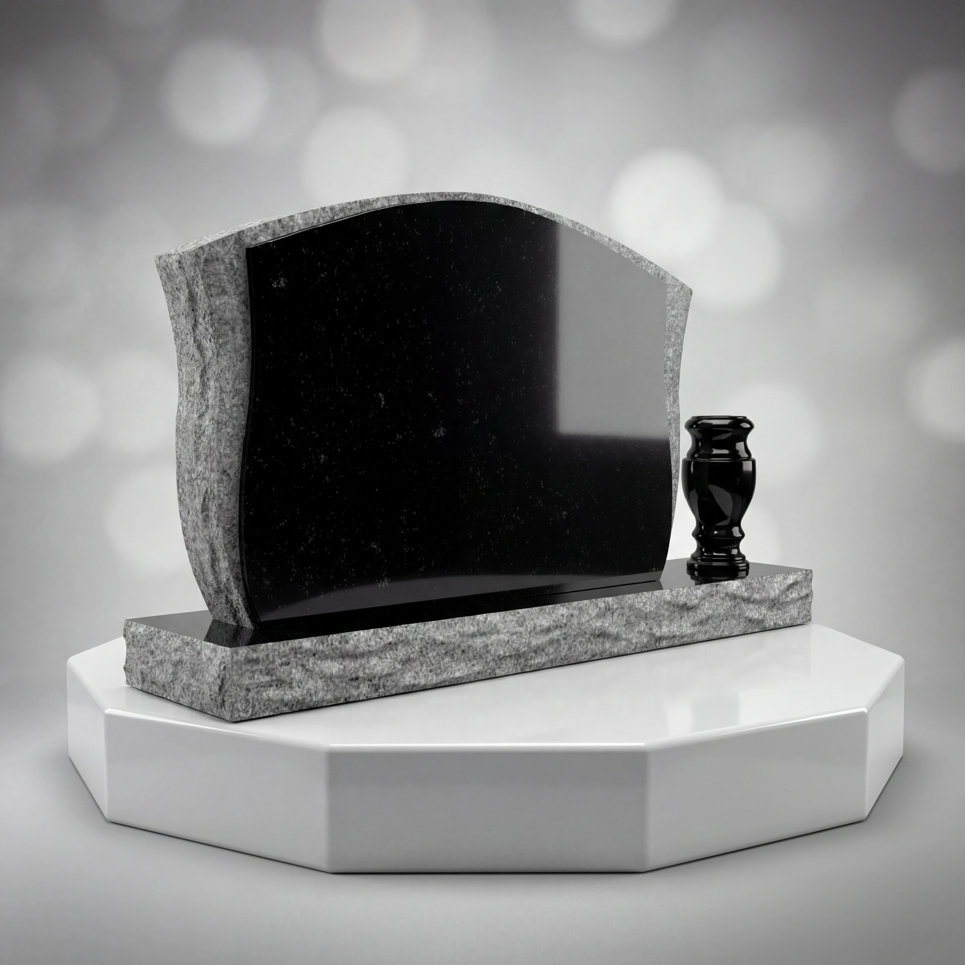 Rock-Pitched Upright with Vase