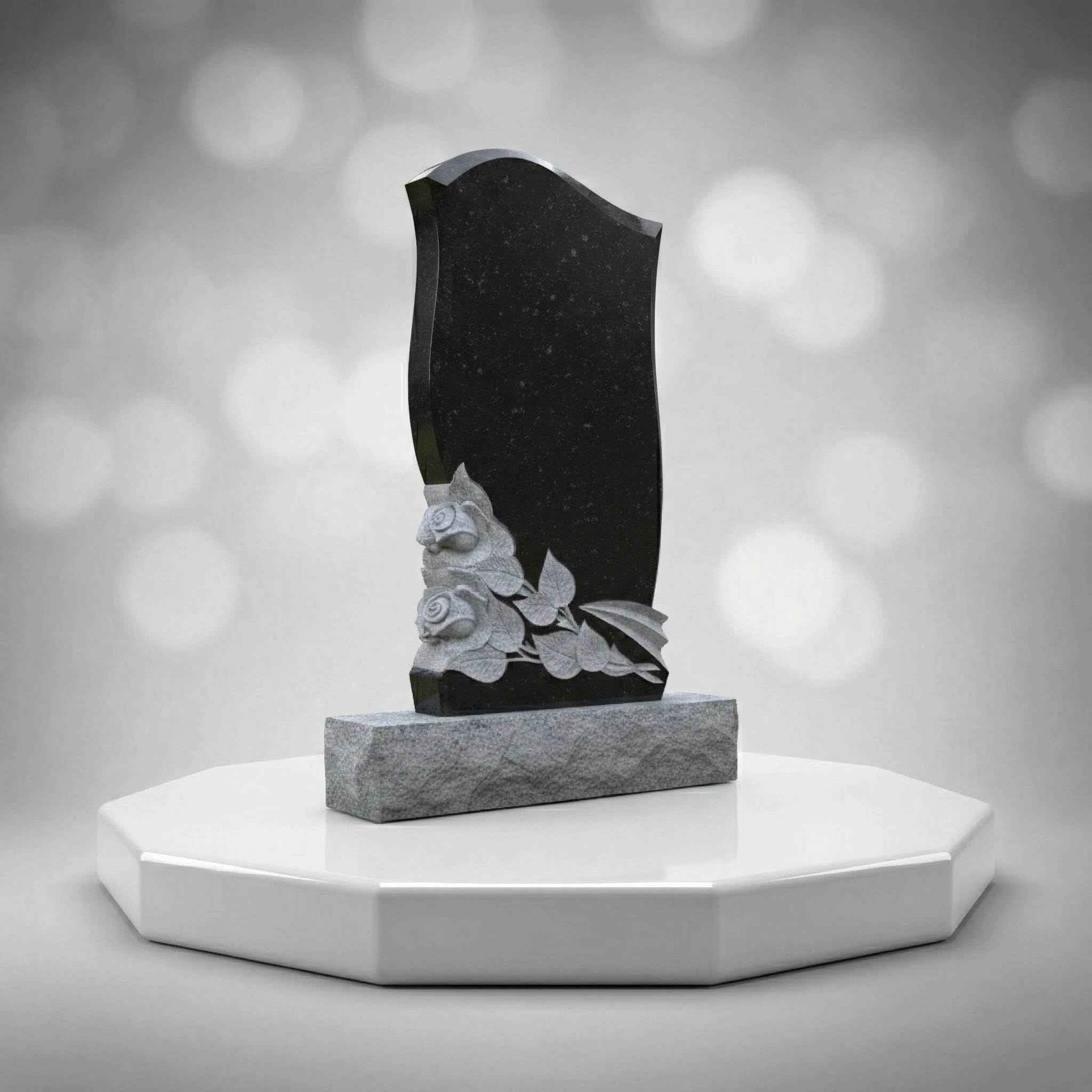 Carved Roses Wave-Top Upright