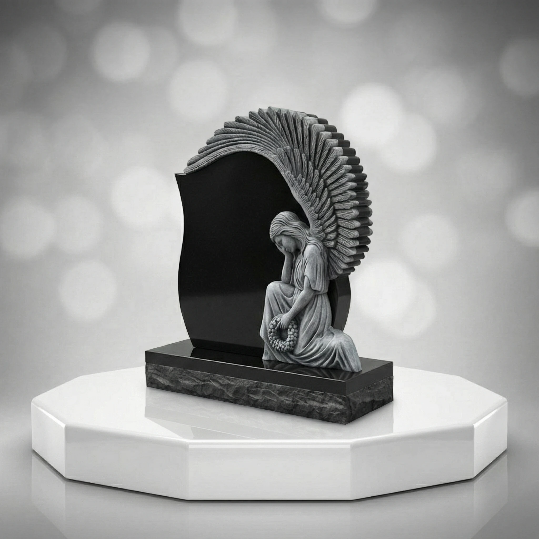 Wreath Angel Wing Monument