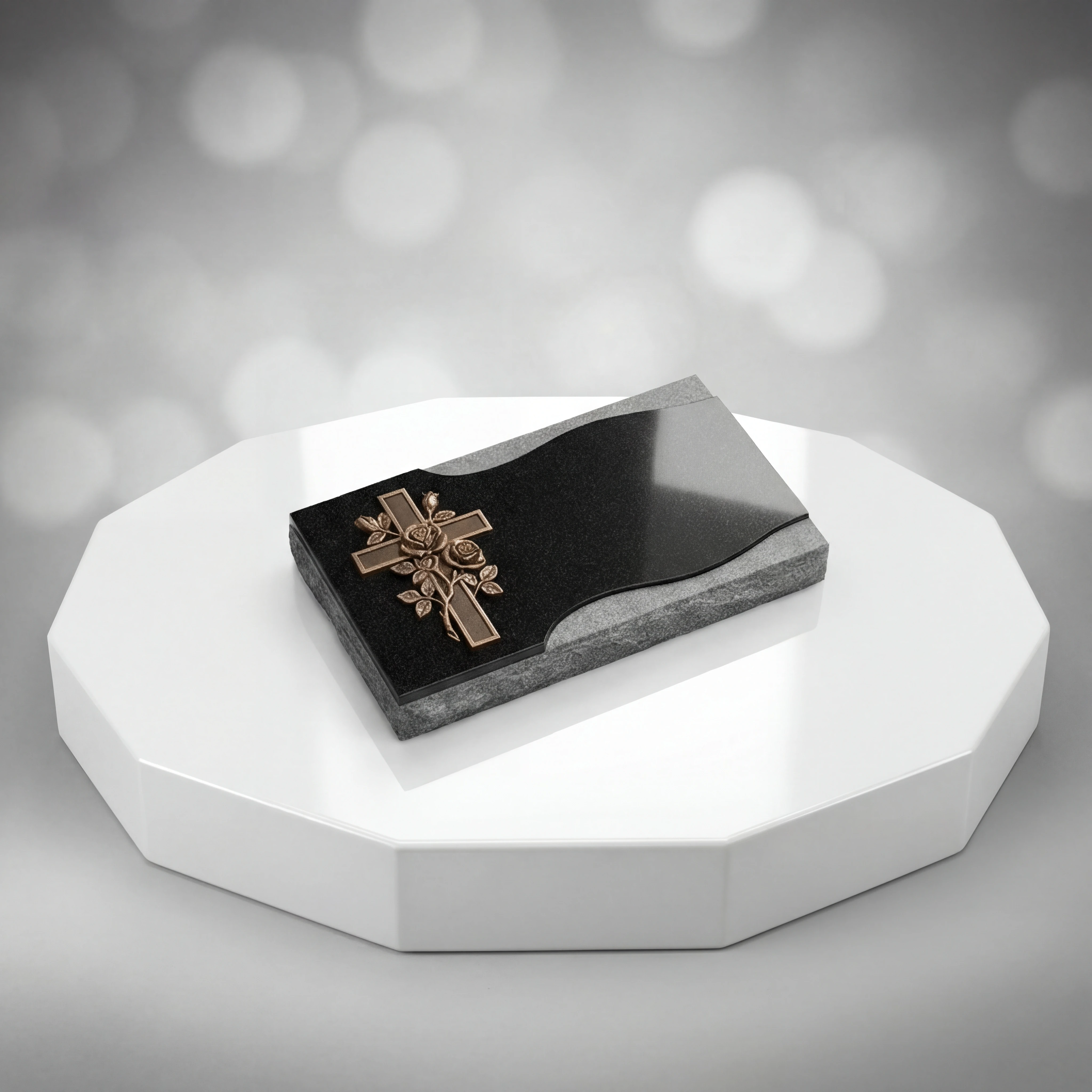 Bronze Rose Cross Flat