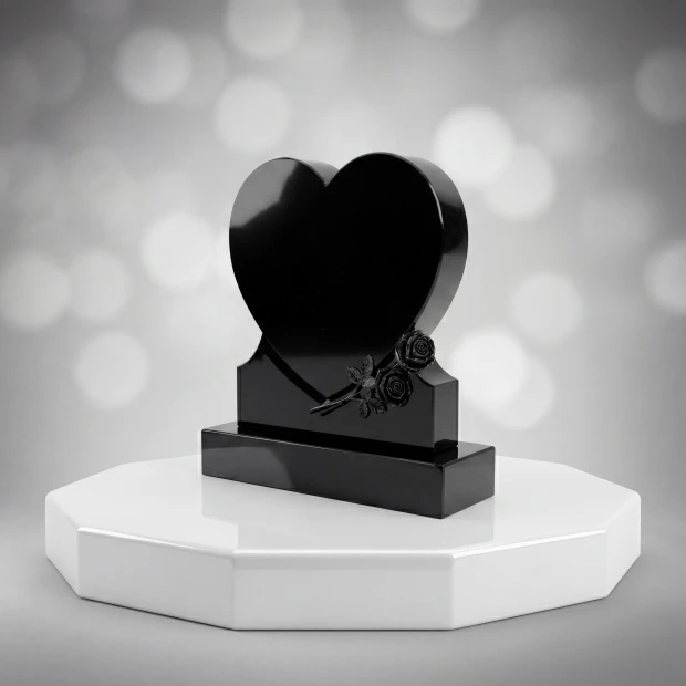 Heart Shape Upright with Rose
