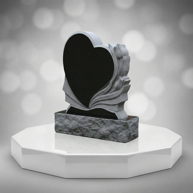 Draped Rose Heart Upright