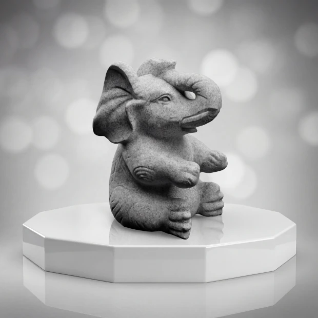 Baby Elephant Granite Statue