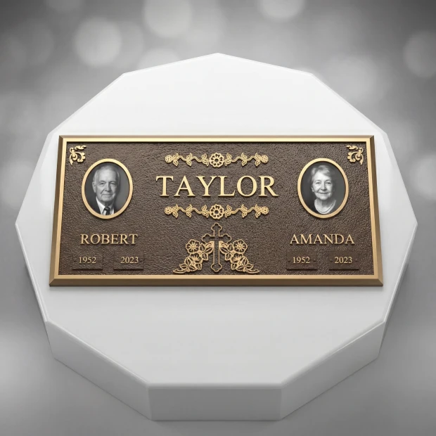 Companion Bronze Plaque with Portraits