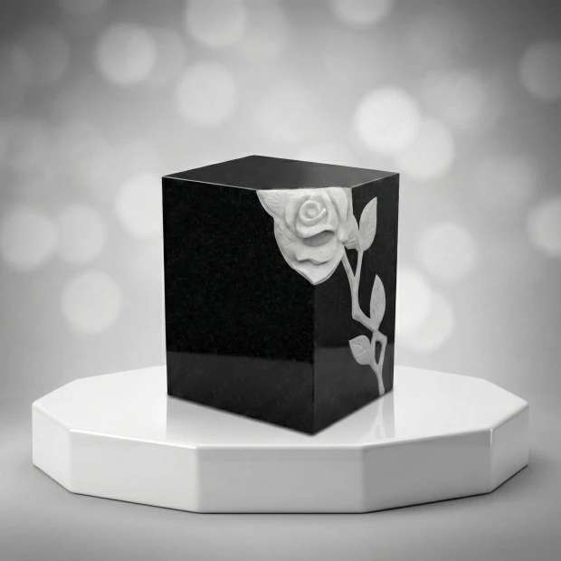 Corner Rose Relief Cremation Urn