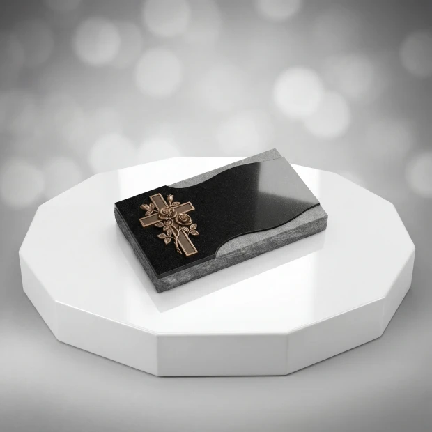 Bronze Rose Cross Flat